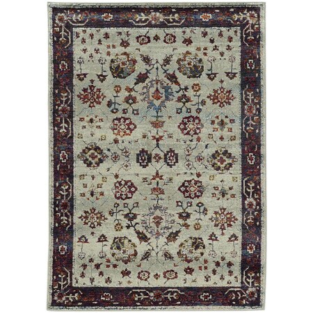 Oriental Weavers Area Rugs, Andorra 6842D 9X12 Rectangle - Stone/ Red-Nylon/Polyp A6842D260370ST